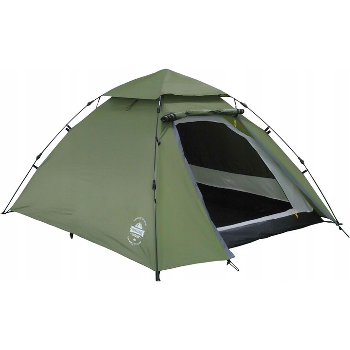 Къмпинг палатка Lumaland Pop Up за 2-3 души, 215x195x120см, лека, водоустойчива, зелена