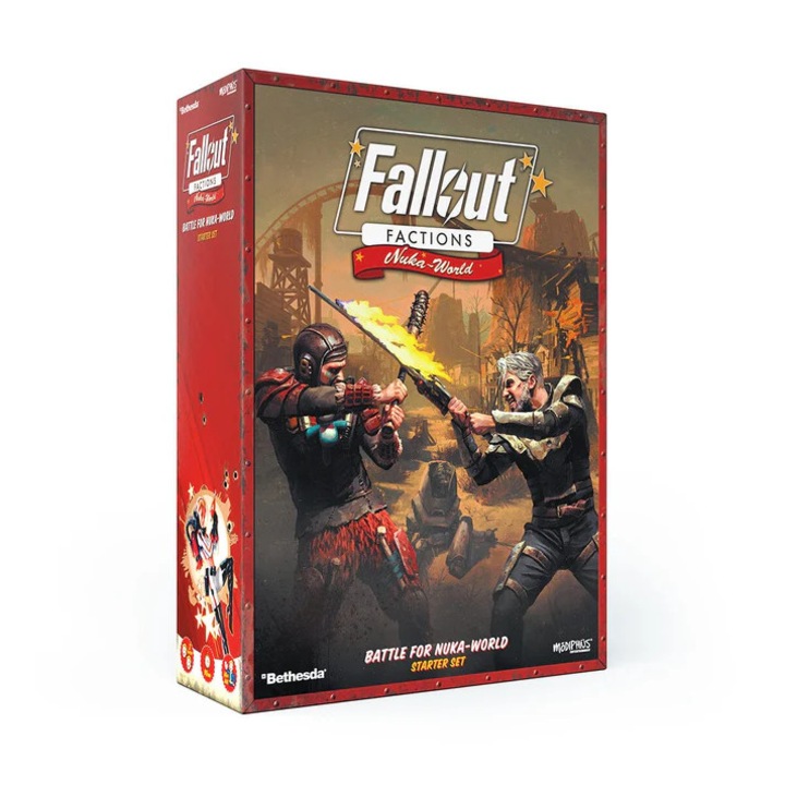 Joc de societate Fallout Factions Nuka World Starter Set, Modiphius, angol nyelvű, több színű