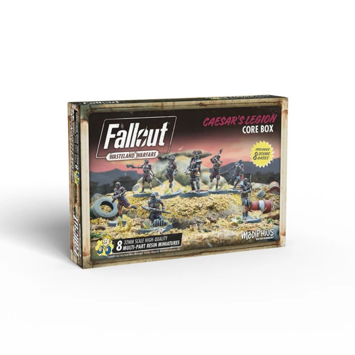 Разширение за игра Fallout, основна кутия Caesar's Legion, Modiphius, 8 модела за сглобяване, сиво