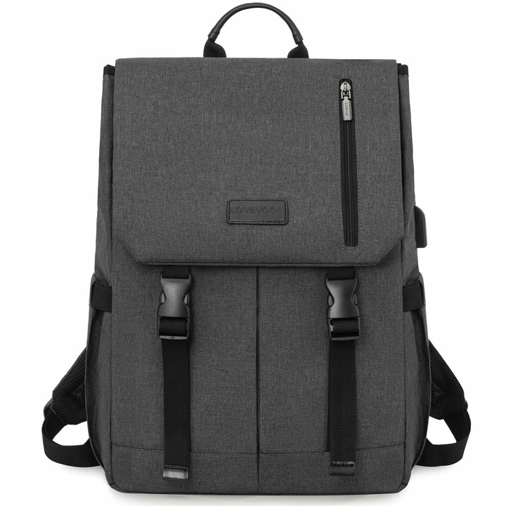 Rucsac laptop unisex, 15.6 inch, impermeabil, 28x14x44cm, multe buzunare, design clasic
