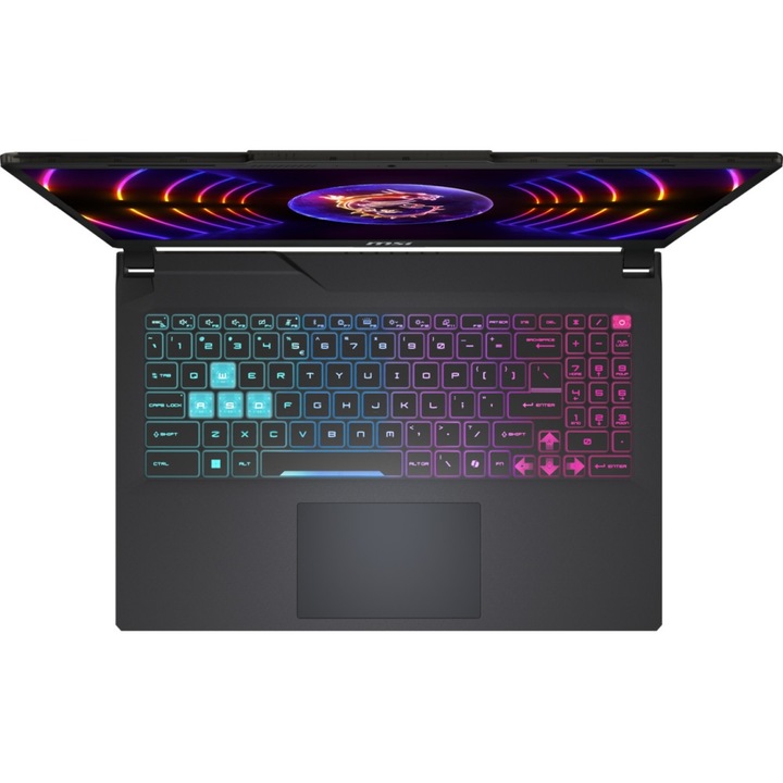 Лаптоп MSI Cyborg 15 A13UCK, 9S7-15K111-2296.8GB.250SSD, 15.6", Intel Core i5-13420H (8-ядрен), NVIDIA GeForce RTX 3050 (4GB GDDR6), 8 GB 5200 MHz DDR5, Черен