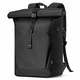 Plecac RollTop 25L-30L, laptop 17 inch, negru, cu buzunar pentru incaltaminte