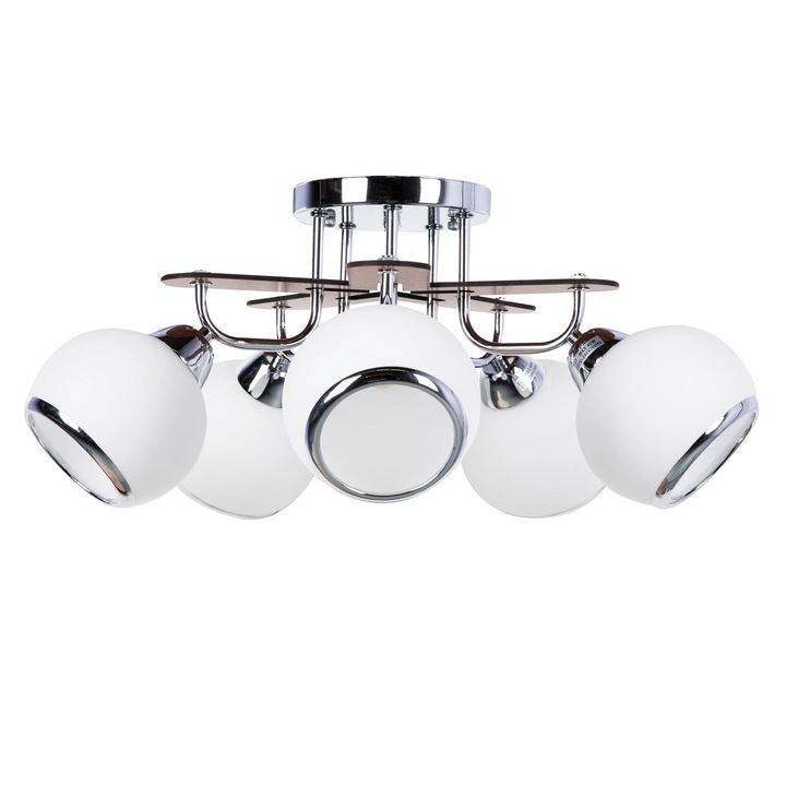 Candelabru KLAUSEN Orbs 5, 15W, E27, Crom