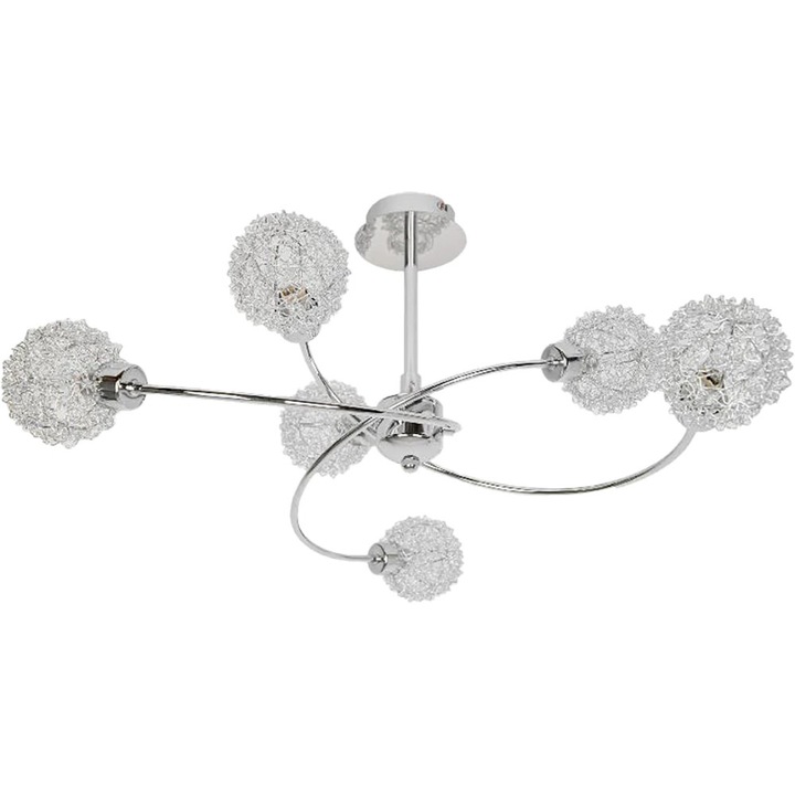 Lampa GOODHOME Caelus, 6 x G9, 40W, metal, argintiu