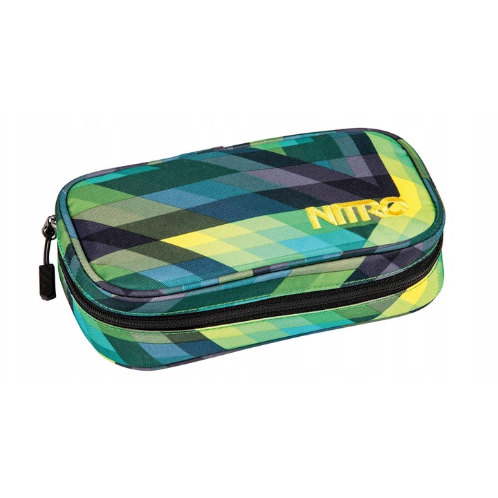 Piornik Nitro, 21x10x6,5cm, verde, set cu rigla si plan de lectii