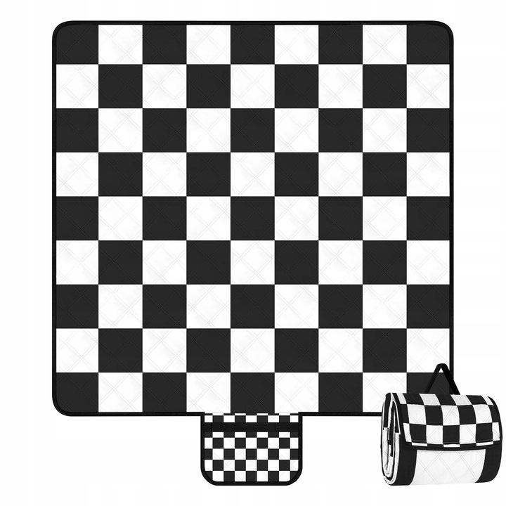 Patura picnic 200x200 cm impermeabila pliabila neagra