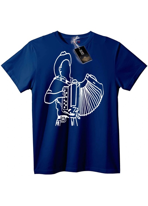 Tricou Acordeonist, Bleumarin