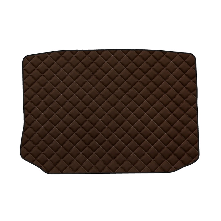 Covoraș portbagaj F-CORE ECO-PIELE Q, piele ecologică, antiderapant, maro, pentru SKODA FABIA II, hatchback