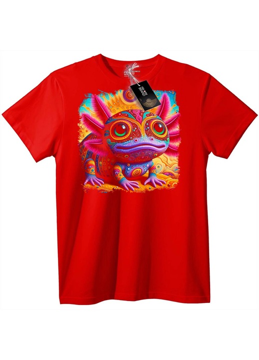 Tricou Broască Psihedelică, Rosu