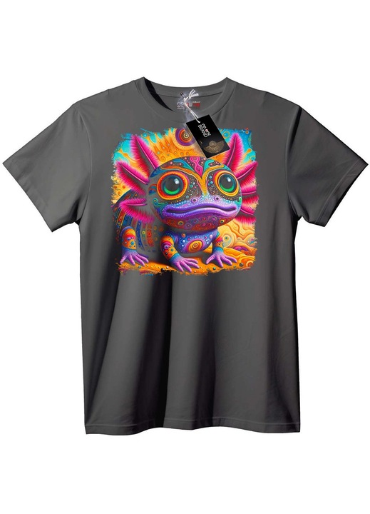 Tricou Broască Psihedelică, Gri