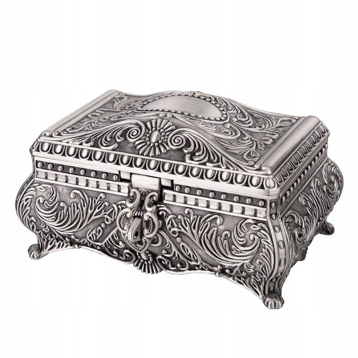 Cutie bijuterii vintage metal antic 17x12x9 cm