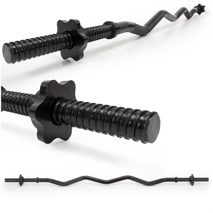 ActiGet bara de greutate curbata 120 cm, 25 mm - Negru