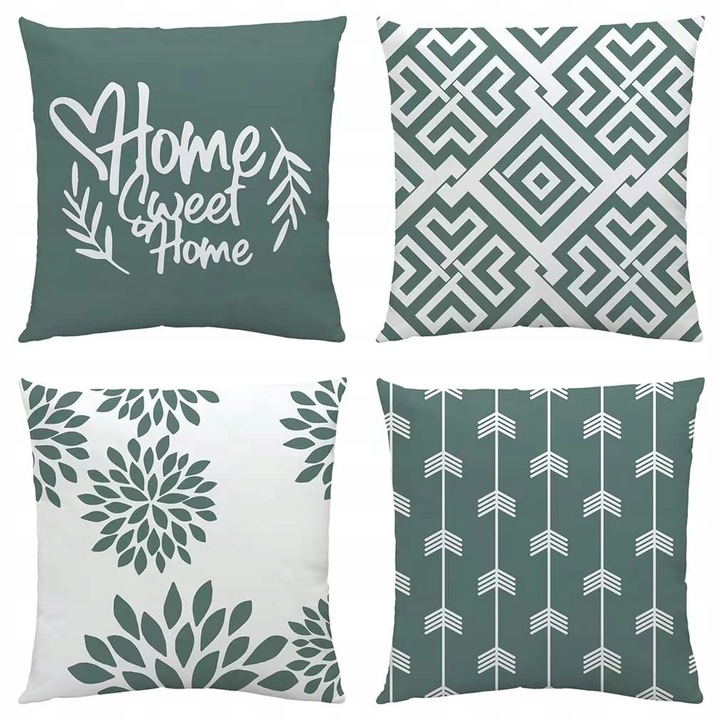 Set 4 Fete de Perna 40x40 cm, Verde, Design Modern, Material Moale