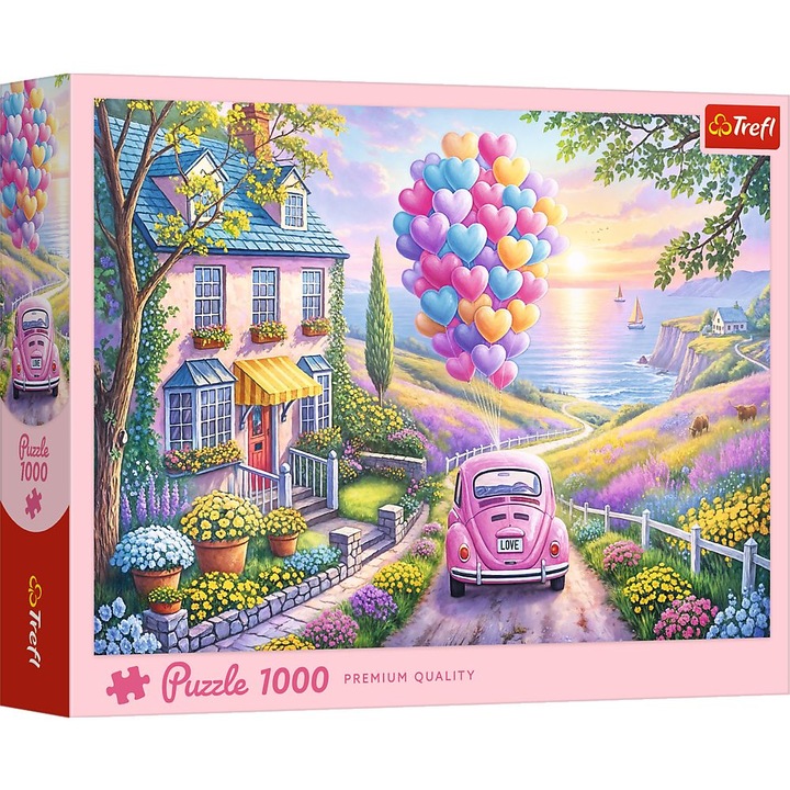 Puzzle Trefl 1000 piese Calatorie Romantica, dimensiune 68x48cm, multicolor