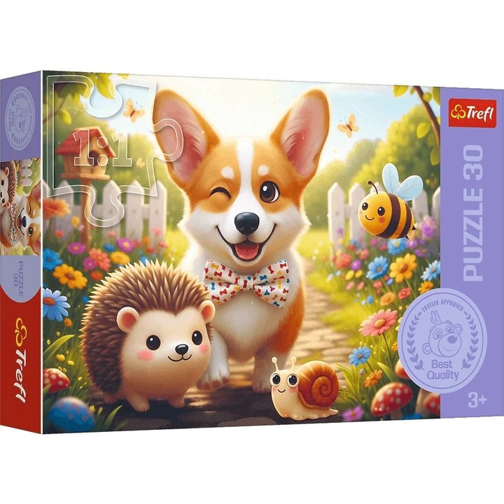 Puzzle Trefl, 30 zile cu Corgi, 300 piese, multicolor