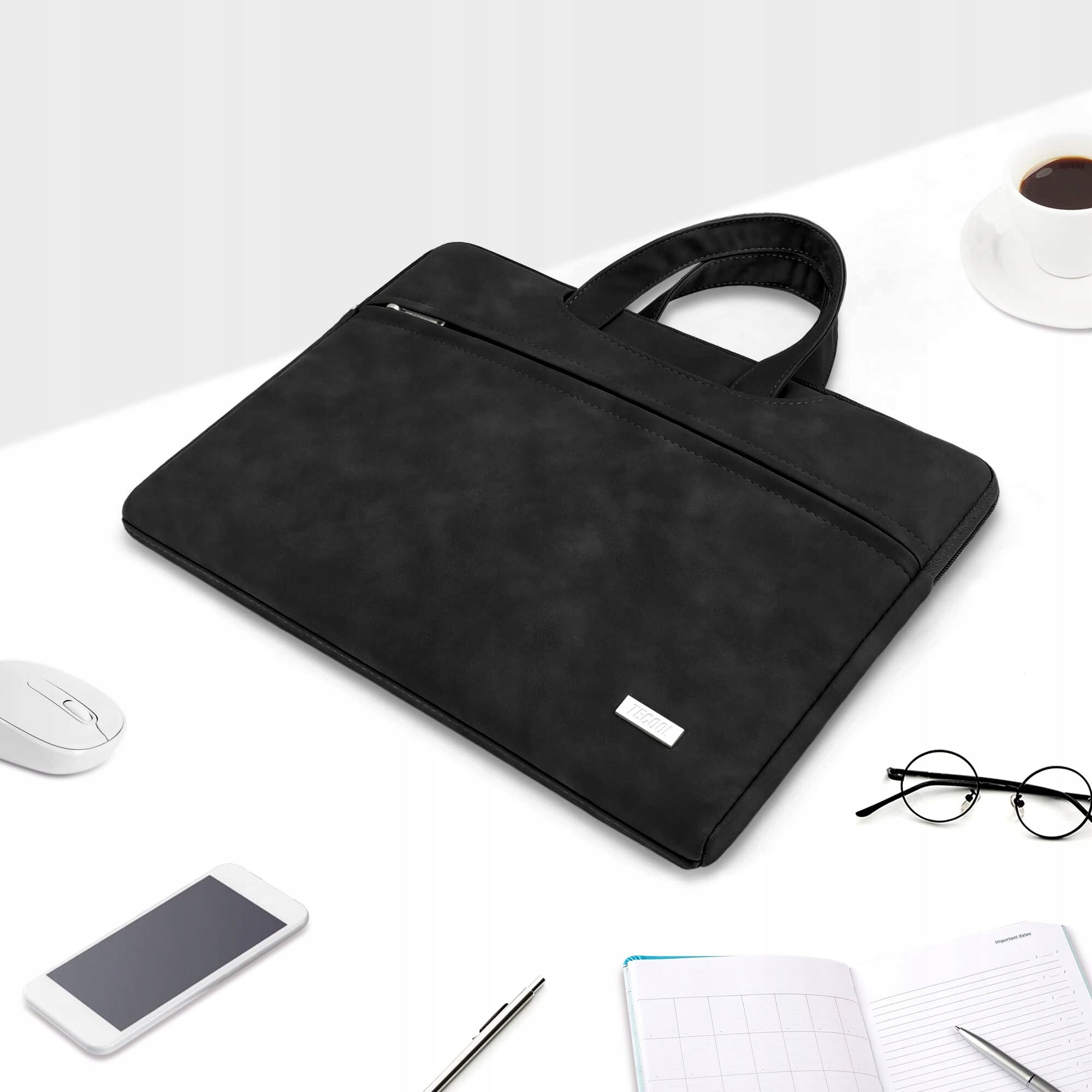 Geanta laptop 15-16 inch, Tecool, waterproof, neagra, dimensiuni 38,1x27,2x2,3 cm
