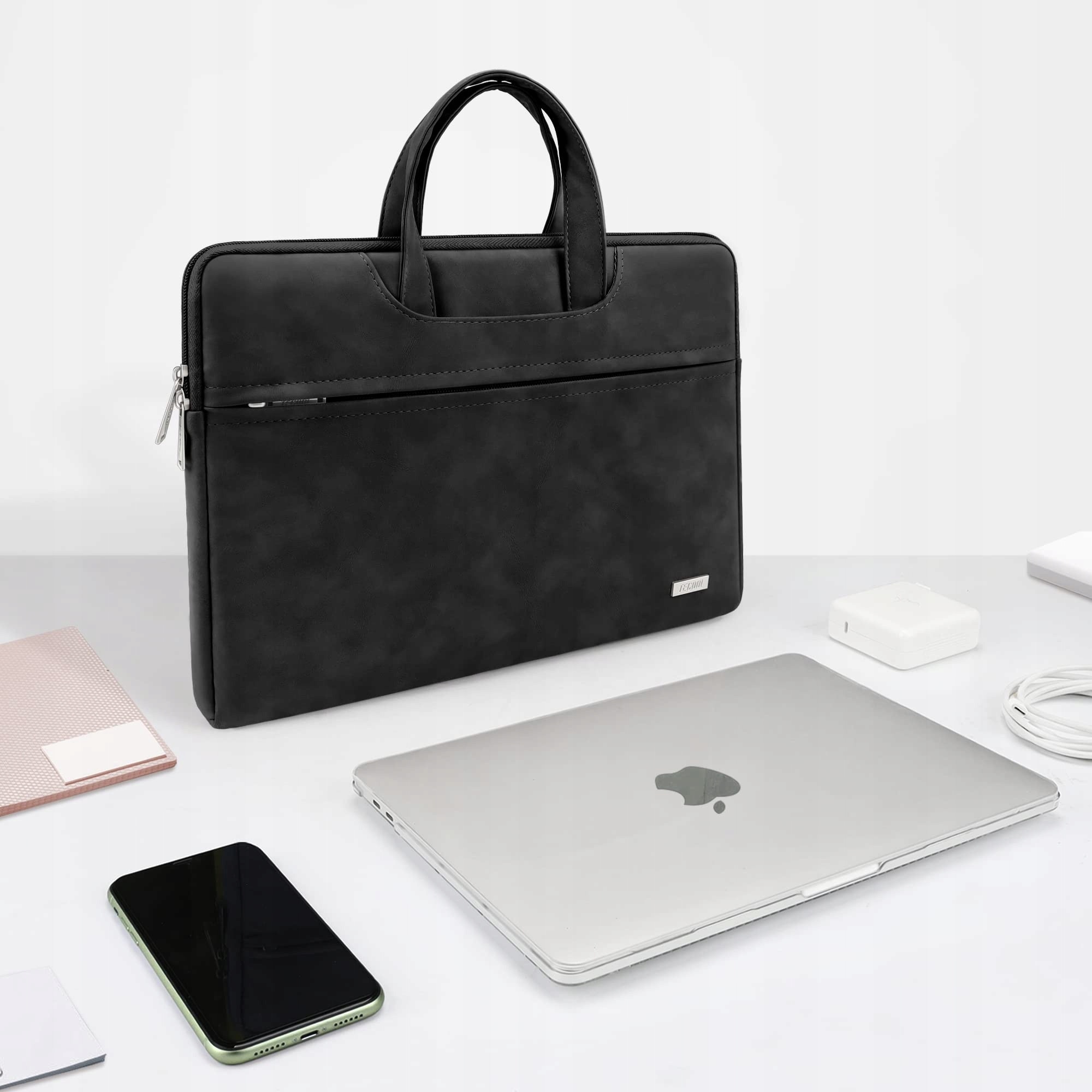 Geanta laptop 15-16 inch, Tecool, waterproof, neagra, dimensiuni 38,1x27,2x2,3 cm
