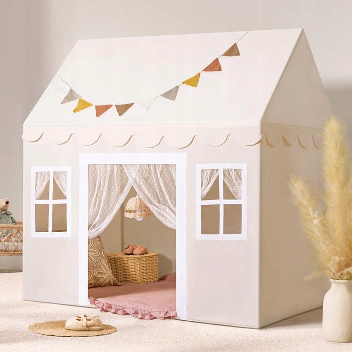 Cort pentru copii Tiny Land cu saltea si lumini, 133x90x136cm, design atractiv, pentru 3-13 ani