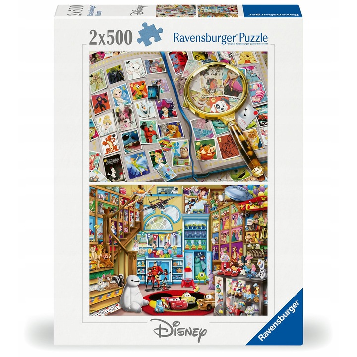 Puzzle Ravensburger Disney, set 2x500 elemente, 49,30x36,20cm, colorat, pentru 12 ani+