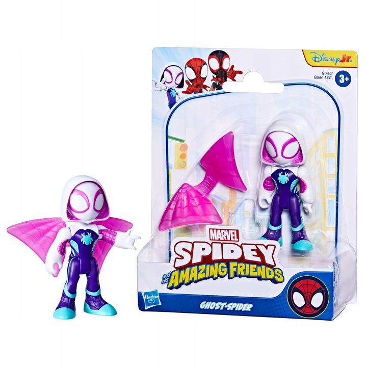 Фигурка Marvel Ghost-Spider 7,6 см с подвижен аксесоар, за деца над 3 години