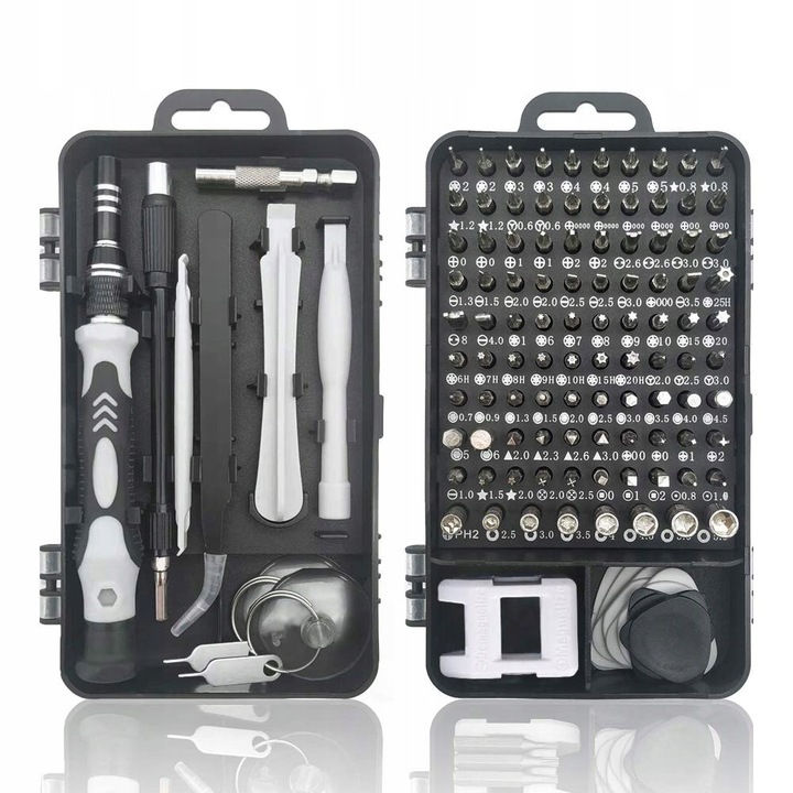 Set mini surubelnite precise, 118 piese, 21x9x3cm, design compact