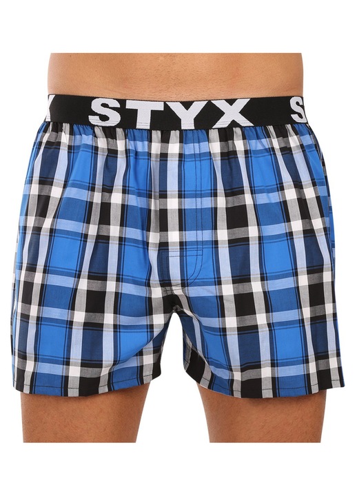 Boxeri barbatesti Styx, multicolori, bumbac 100%, banda elastica sportiva, M INTL