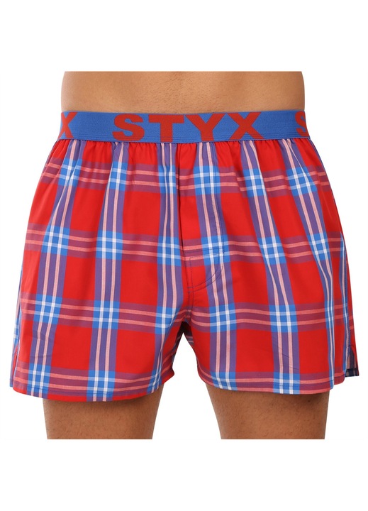 Boxeri barbatesti Styx, multicolori, bumbac 100%, croiala lejera, banda elastica sportiva, M INTL