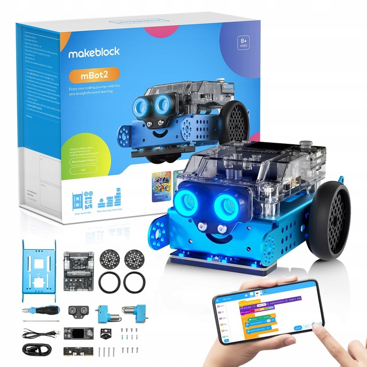 Robot programabil Makeblock mBot 2, set STEM, AI, control WiFi, 8 ani+
