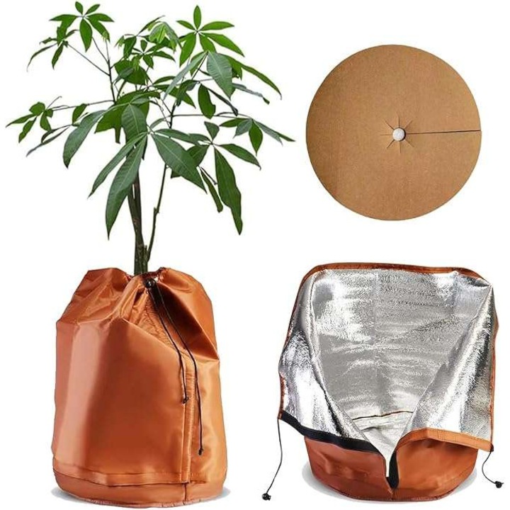 Sac de protectie impotriva inghetului/umezelii pentru plante in ghiveci 45x50 cm maro