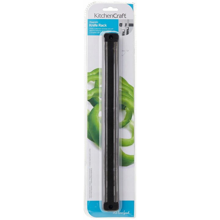 Suport pentru cutite KitchenCraft, 33cm, gri, din plastic