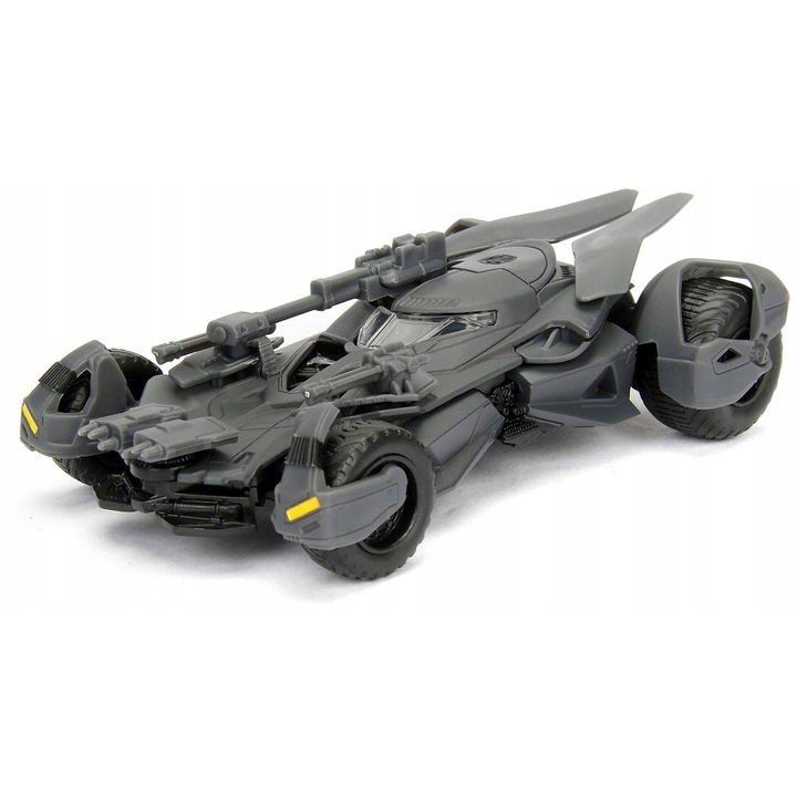 Jada Toys 1:32 fém kisautó, Batmobile 2017 a "Justice League"-ből Ben Affleckkel, gyűjtői modell, fekete színű, vitrines csomagolás