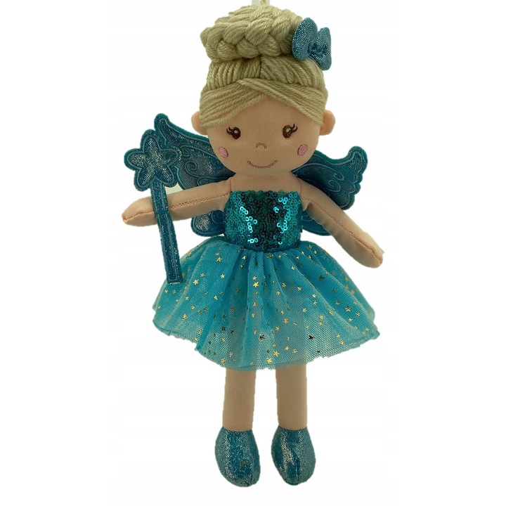 Papusa de plus Sweety Toys, Wrozka, 31cm, nuante de albastru