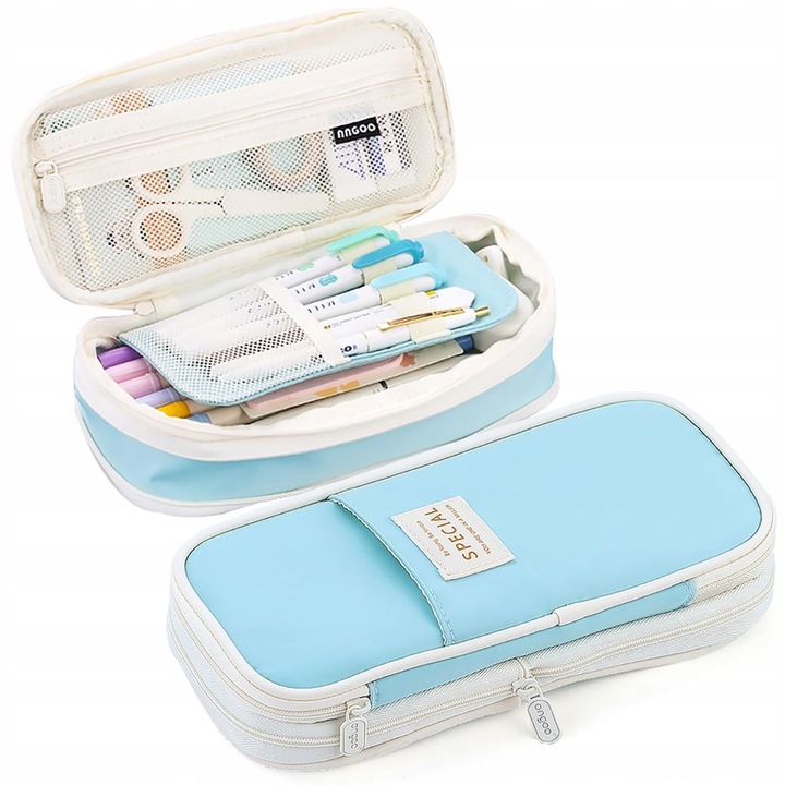 MAMUNU tolltartó, bővíthető, nagy kapacitású, világoskék, 21x9,5x10cm