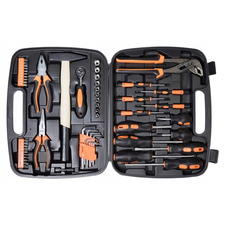 Set scule 57 piese, Ribelli, cutie unelte, compact, pentru acasa si garaj