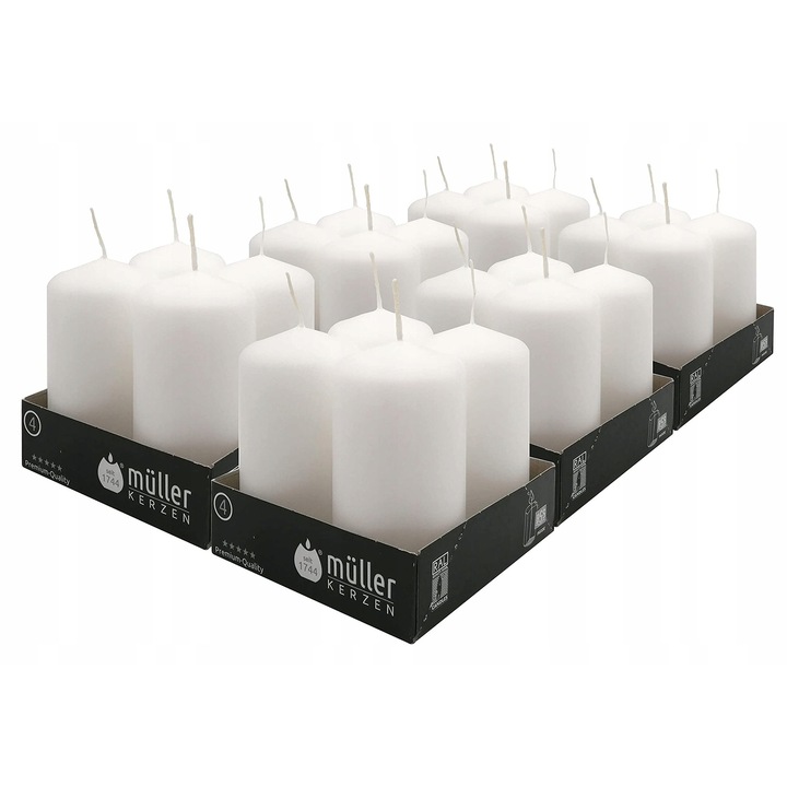 Комплект 11 декоративни свещи, Мюлер, ванилия, 30х45мм, без аромат