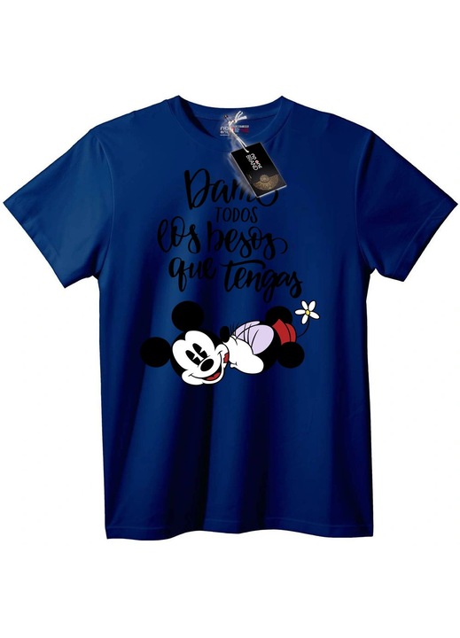 Tricou Mickey Kisses, Bleumarin