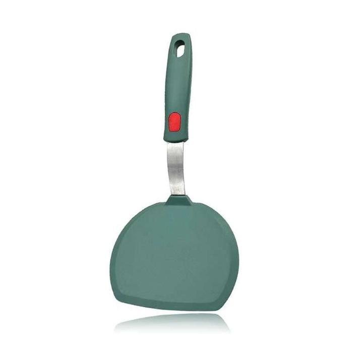 Spatula de silicon pentru gatit si copt, verde, 100% fara BPA, rezistenta la temperaturi ridicate, usor de curatat