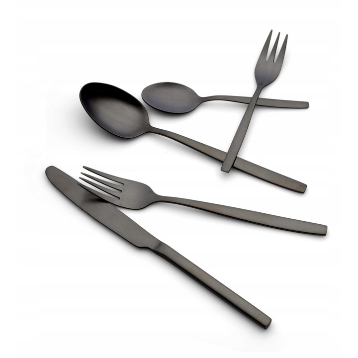 Комплект прибори за хранене Echtwerk Positano Black Edition, 30 части, неръждаема стомана 18/10, матово покритие, за 6 човека