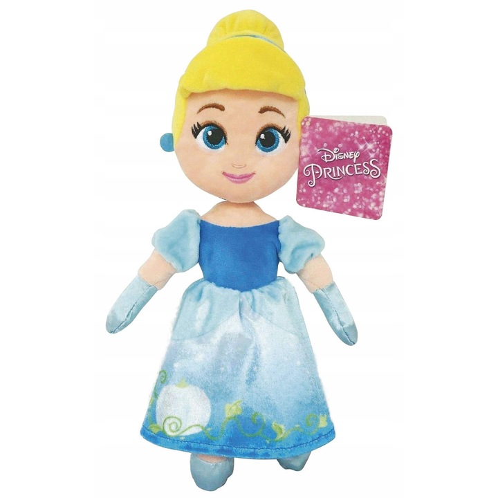 Papusa de plus Simba Kopciuszek, 25cm, cu rochie clasica si accesorii, 10x6x25cm