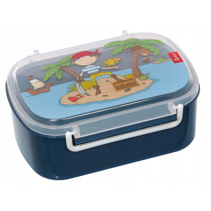 Sigikid Brotzeitbox Sammy Samoa uzsonnás doboz, BPA-mentes, kék, 17x11x7 cm