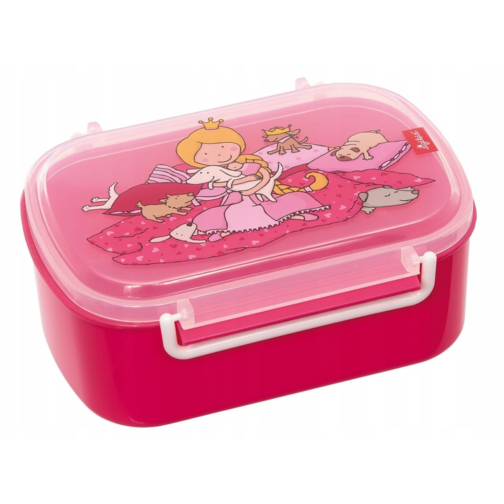 Pinky Queeny ételhordó doboz, rózsaszín, 17x11x7 cm, lányoknak, BPA-mentes