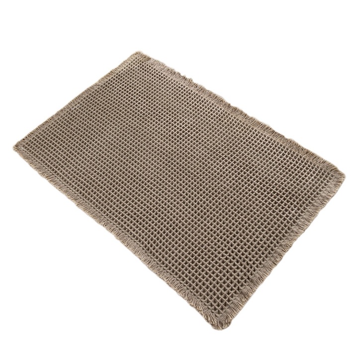 Covor de Baie Universal, AFKSMILE, Covor tesut, Spalabil in Masina, Absorbant Rapid, Antiderapant, Moale, placut la atingere, ecologic, usor de curatat si de depozitat, Pentru Bucatarie, Hol, Living, Poliester, 43x61cm, Maro