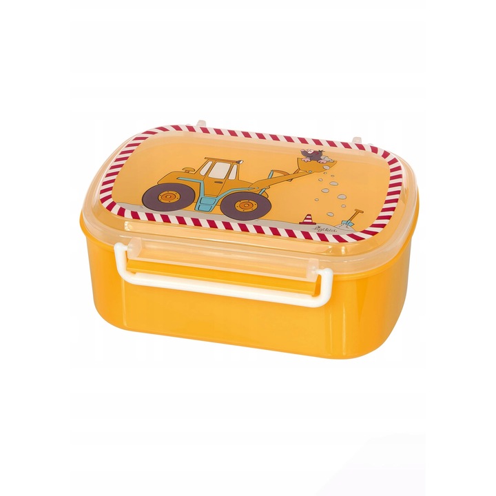 Sigikid Bodo Bagger ételhordó doboz, sárga, 17x11x7cm, 2-8 éves gyerekeknek, zöldségrekesszel