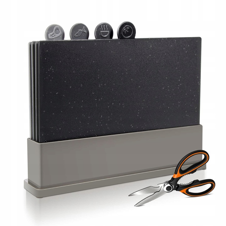 Set tocatoare de bucatarie cu suport, 4 piese, 31,5x21,5 cm, multicolor