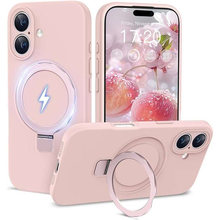 Husa telefon HuwaiH pentru iPhone 16, silicon, roz