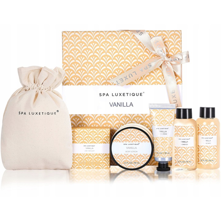 SPA LUXETIQUE ajándékszett nőknek, 6 részes, vanília, utazó méret
