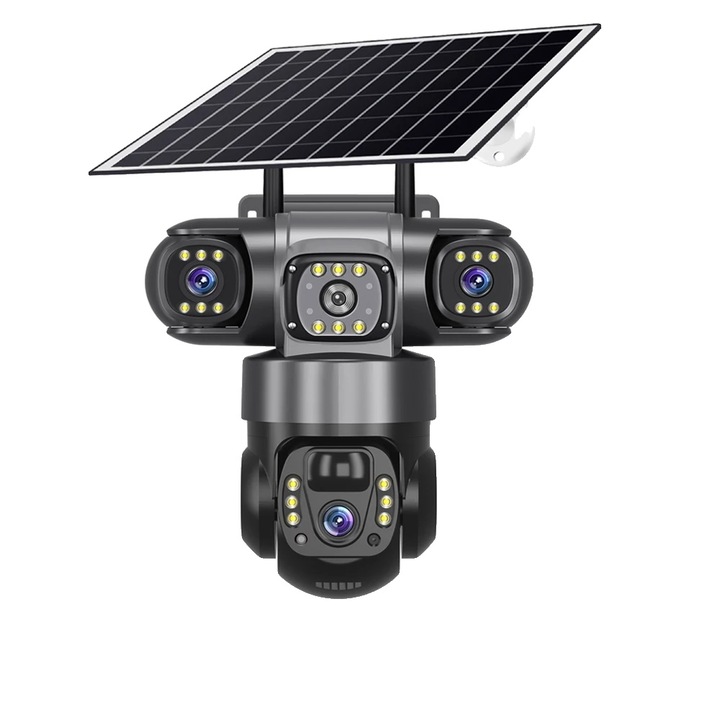 Camera de supraveghere WiFi, solara, viziune nocturna color, fara card, dimensiuni compacte