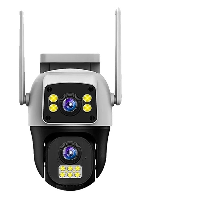 Камера за наблюдение, 4G Cam, двойна, нощна, 19x8.5см, комплект със 128GB