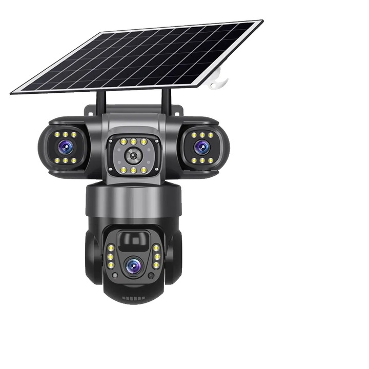 4G камера за наблюдение, соларно захранване, 64GB, 120 градуса ъгъл на виждане, водоустойчивост IP66