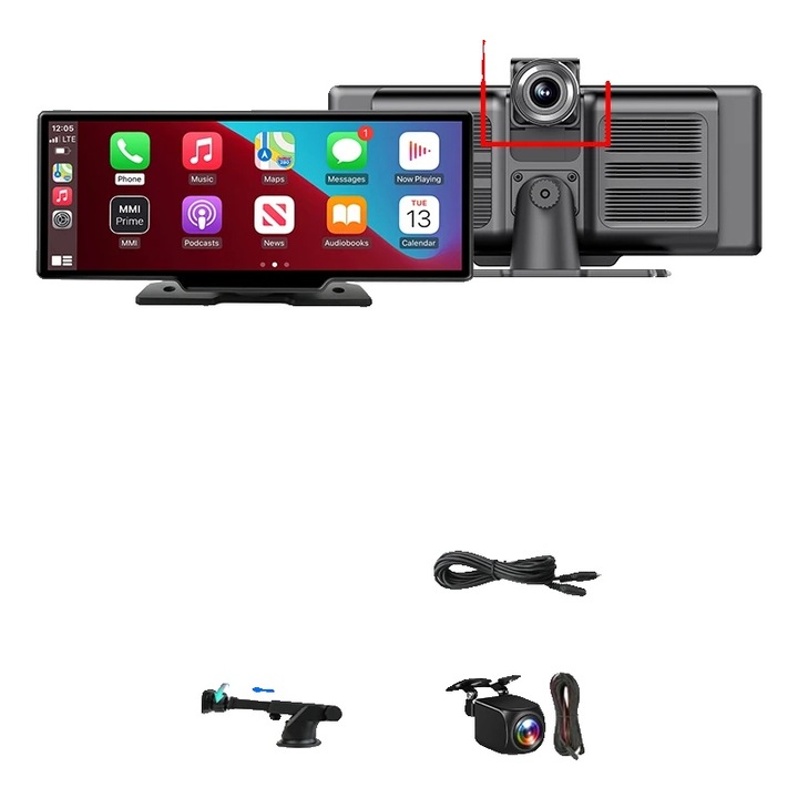 Camera auto DVR, 4K, 10.26 inch, 2 lentile, 170 grade, set